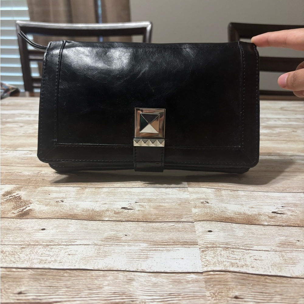 Zara Black Leather Clutch